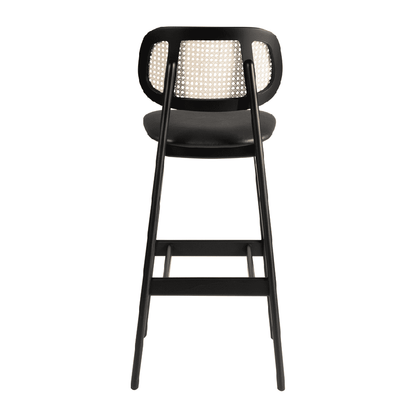 Relish bar Stool with Natural Cane Back and Lascari Seat Pad