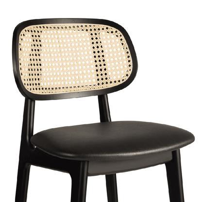 Relish bar Stool with Natural Cane Back and Lascari Seat Pad
