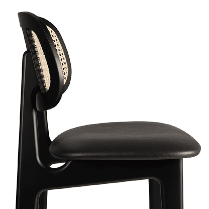 Relish bar Stool with Natural Cane Back and Lascari Seat Pad