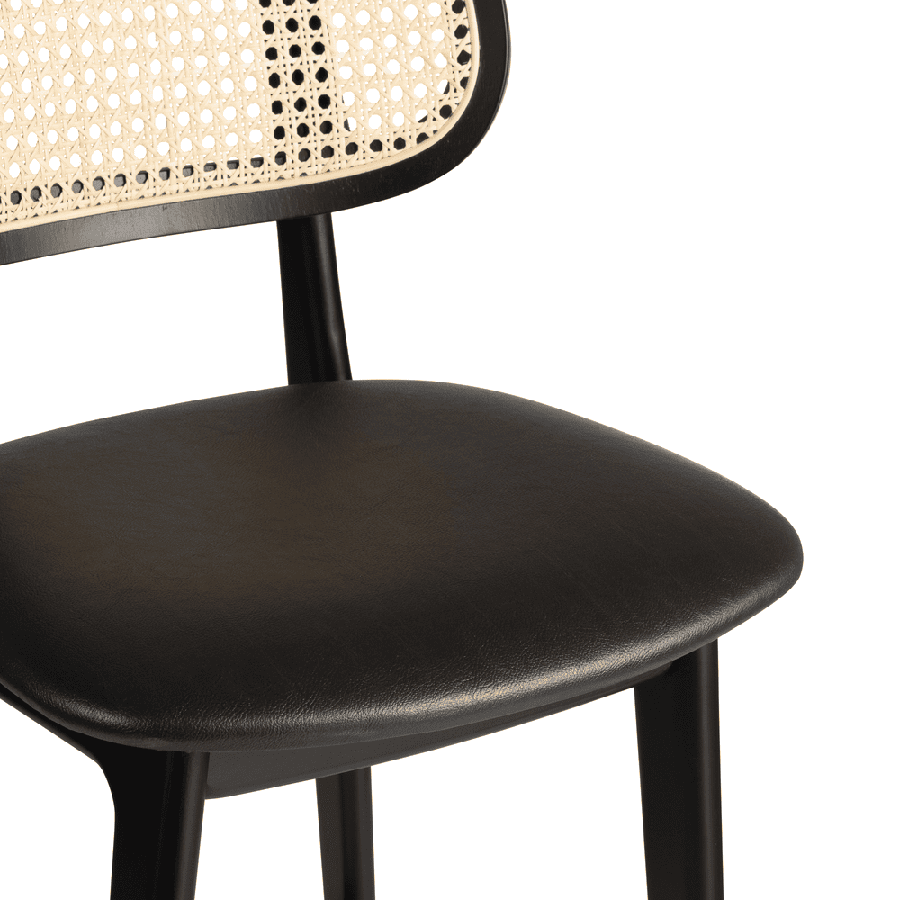 Relish bar Stool with Natural Cane Back and Lascari Seat Pad