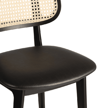 Relish bar Stool with Natural Cane Back and Lascari Seat Pad