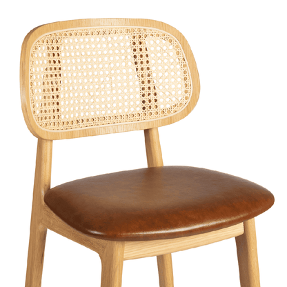 Relish bar Stool with Natural Cane Back and Lascari Seat Pad