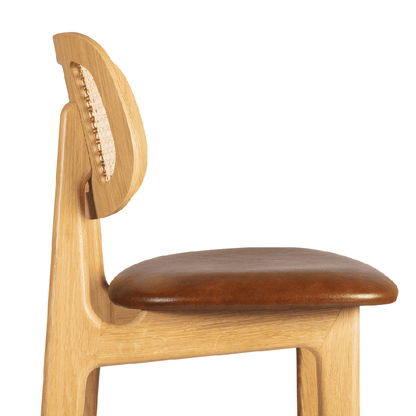 Relish bar Stool with Natural Cane Back and Lascari Seat Pad
