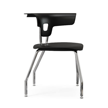 Ruckus 4 Leg Chair with glides chrome frame with jet black seat and back 1