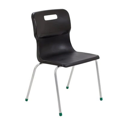 Titan 4 Leg Chair with Steel Frame and Black Polypropylene Seat Size Mark 5 SH430mm