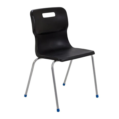 Titan 4 Leg Chair with Steel Frame and Black Polypropylene Seat Size Mark 6 SH460mm