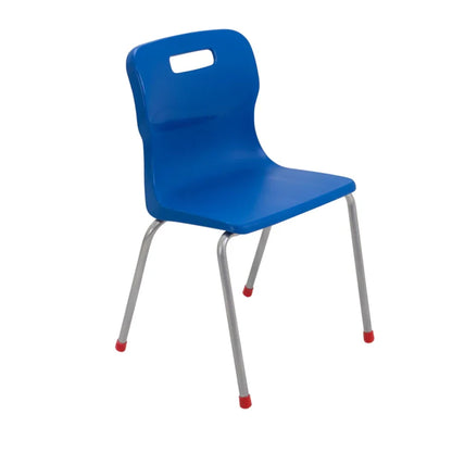 Titan 4 Leg Chair with Steel Frame and Blue Polypropylene Seat Size Mark 4 SH380mm