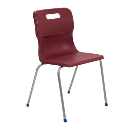 Titan 4 Leg Chair with Steel Frame and Burgundy Polypropylene Seat Size Mark 6 SH460mm