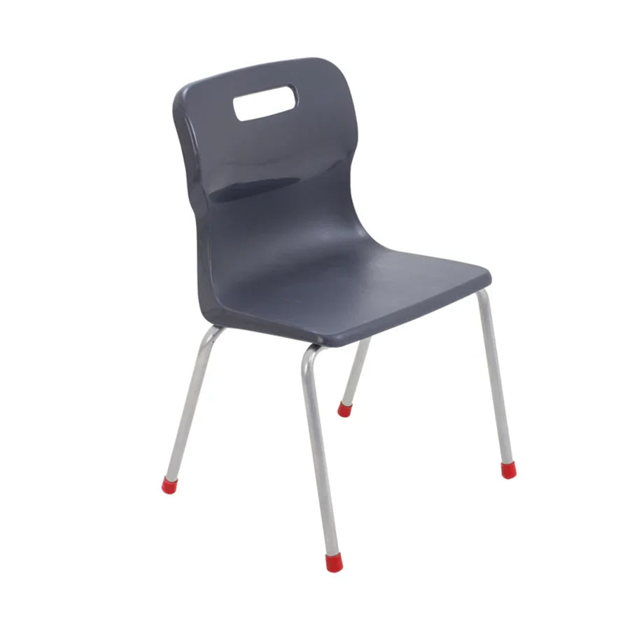 Titan 4 Leg Chair with Steel Frame and Charcoal Polypropylene Seat Size Mark 4 SH380mm