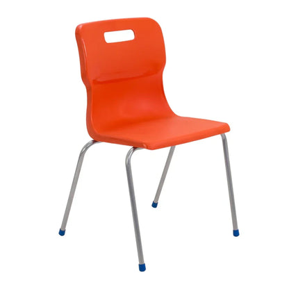Titan 4 Leg Chair with Steel Frame and Orange Polypropylene Seat Size Mark 6 SH460mm
