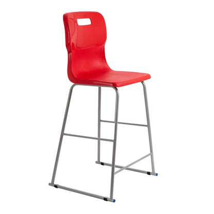 Titan High Chair Steel Frame and Polypropylene Seat Red SH690mm