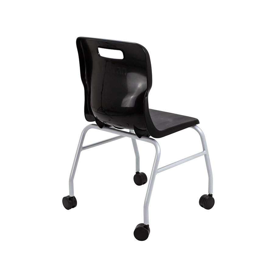 Titan Move 4 Leg Chair with Castors Black rear view