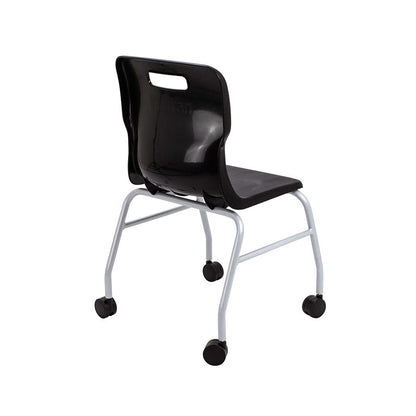 Titan Move 4 Leg Chair with Castors Black rear view