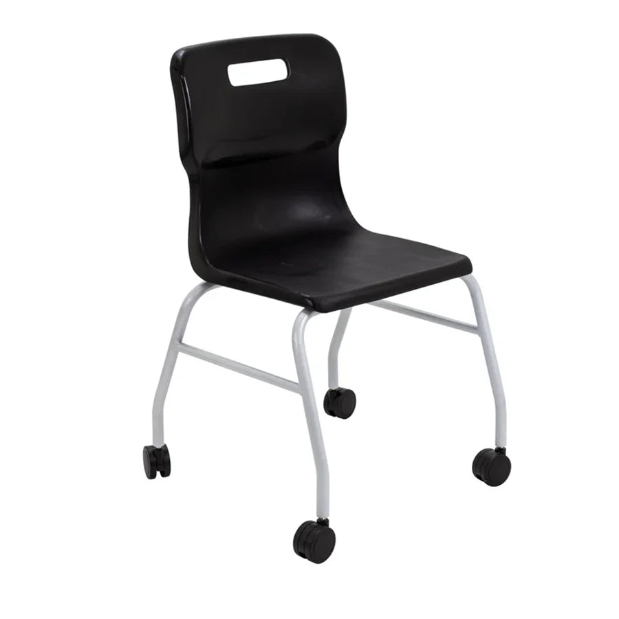 Titan Move 4 Leg Chair with Castors Black