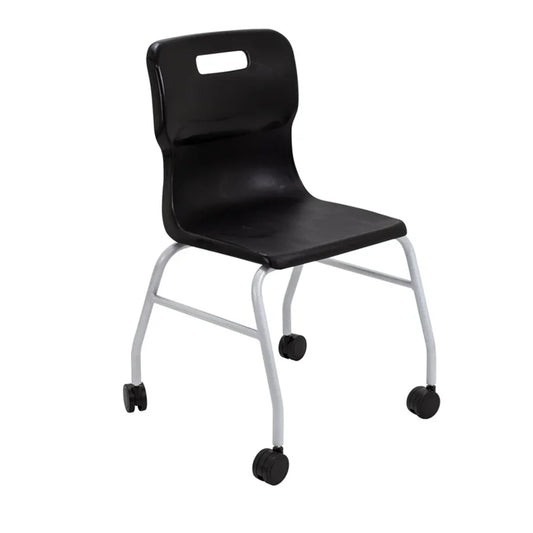 Titan Move 4 Leg Chair with Castors Black