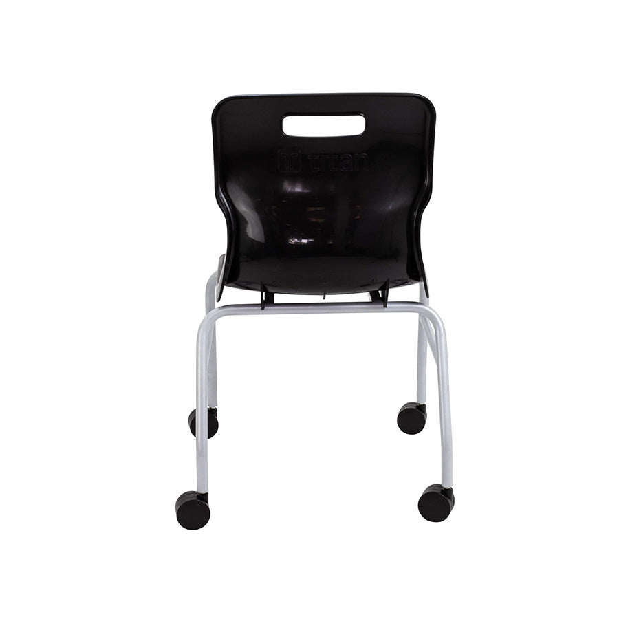 Titan Move 4 Leg Chair with Castors Black back view