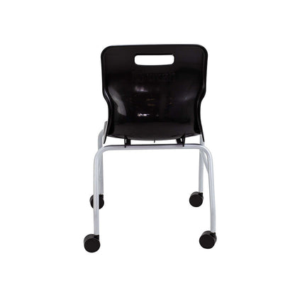 Titan Move 4 Leg Chair with Castors Black back view