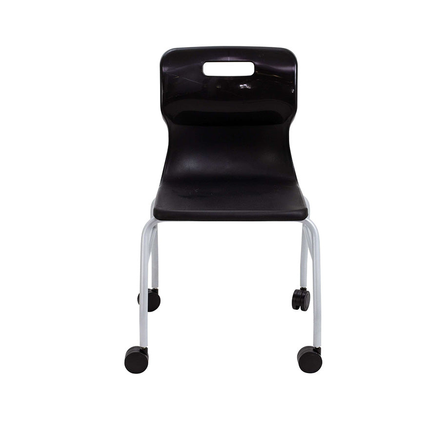 Titan Move 4 Leg Chair with Castors Black front view