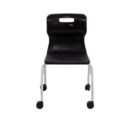 Titan Move 4 Leg Chair with Castors Black front view