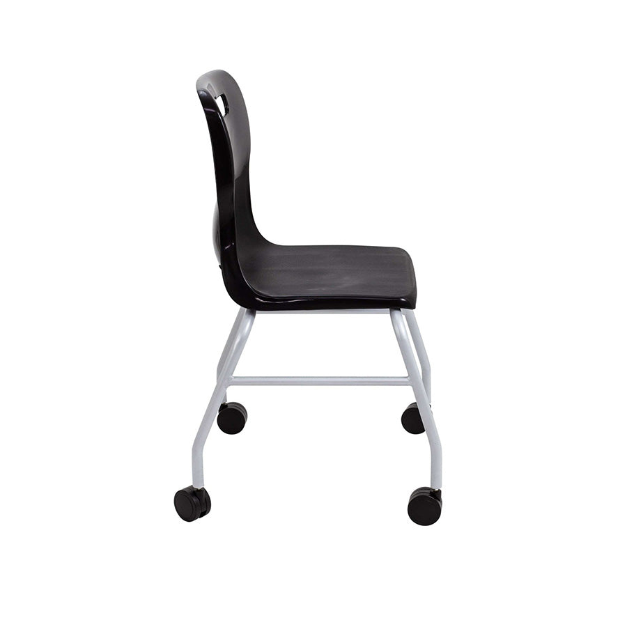 Titan Move 4 Leg Chair with Castors Black side view