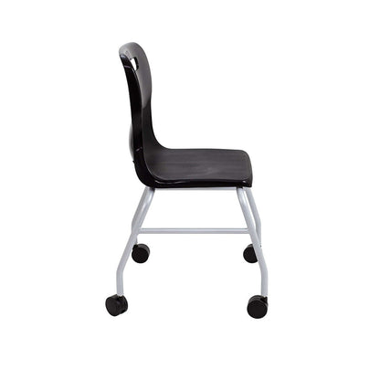 Titan Move 4 Leg Chair with Castors Black side view