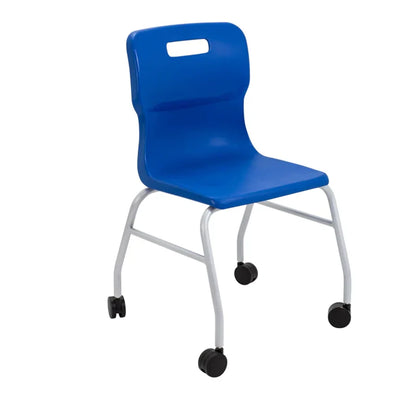 Titan Move 4 Leg Chair with Castors Blue