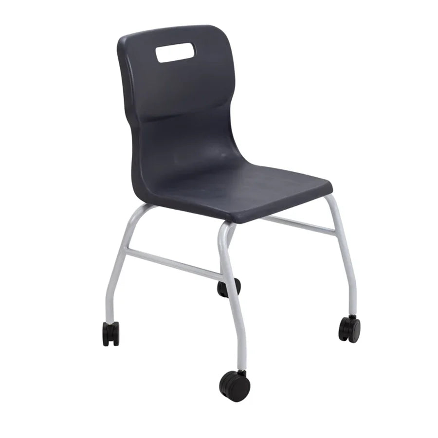 Titan Move 4 Leg Chair with Castors Charcoal