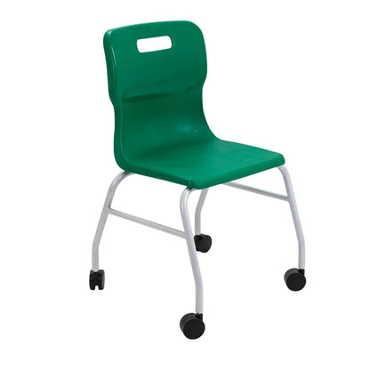 Titan Move 4 Leg Chair with Castors Green