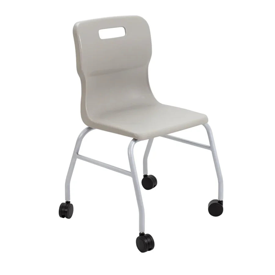 Titan Move 4 Leg Chair with Castors Grey
