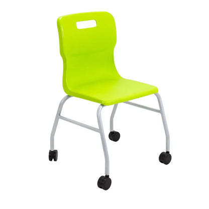 Titan Move 4 Leg Chair with Castors Lime