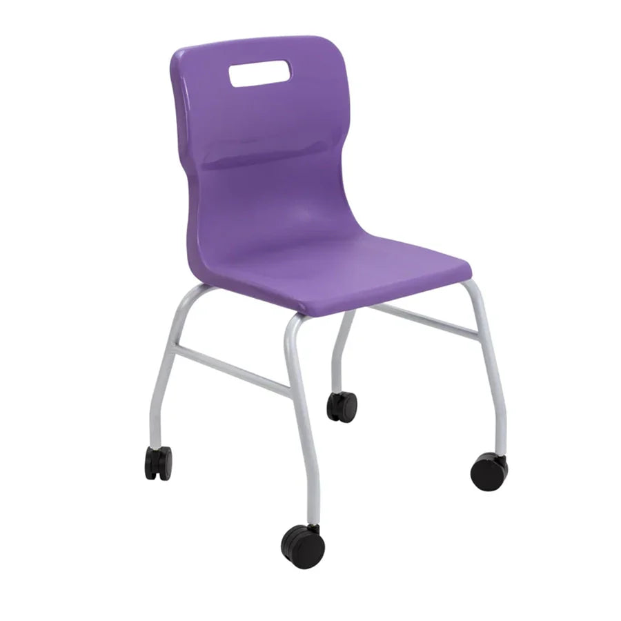 Titan Move 4 Leg Chair with Castors Purple