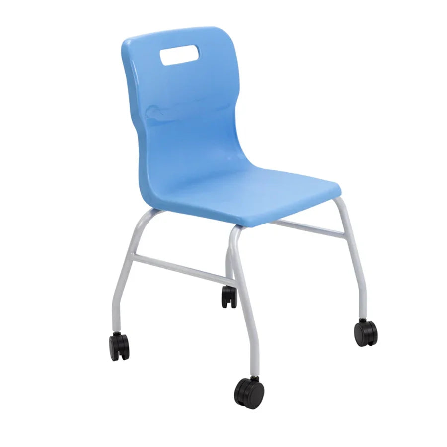 Titan Move 4 Leg Chair with Castors Sky Blue
