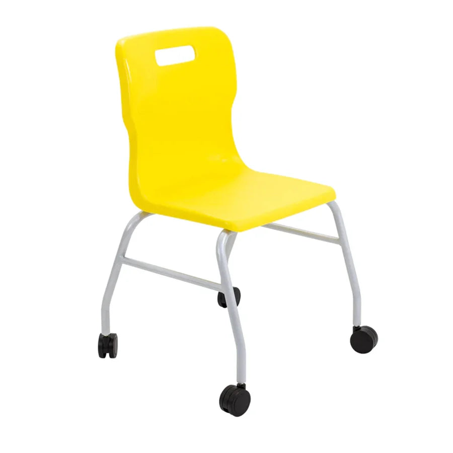 Titan Move 4 Leg Chair with Castors Yellow