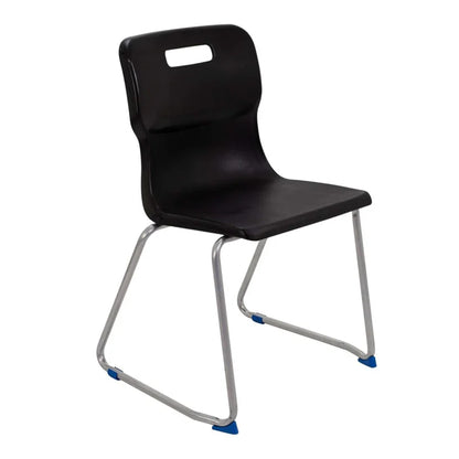 Titan Skid Base Chair with Steel Frame and Black Polypropylene Seat Size Mark 6 SH460mm