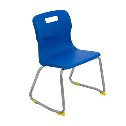 Titan Skid Base Chair with Steel Frame and Blue Polypropylene Seat Size Mark 3 SH350mm