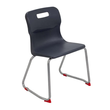 Titan Skid Base Chair with Steel Frame and Charcoal Polypropylene Seat Size Mark 4 SH380mm