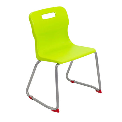 Titan Skid Base Chair with Steel Frame and Lime Polypropylene Seat Size Mark 4 SH380mm