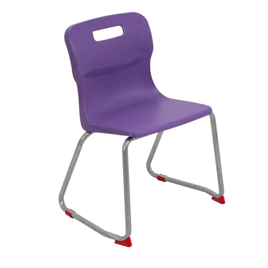 Titan Skid Base Chair with Steel Frame and Purple Polypropylene Seat Size Mark 4 SH380mm
