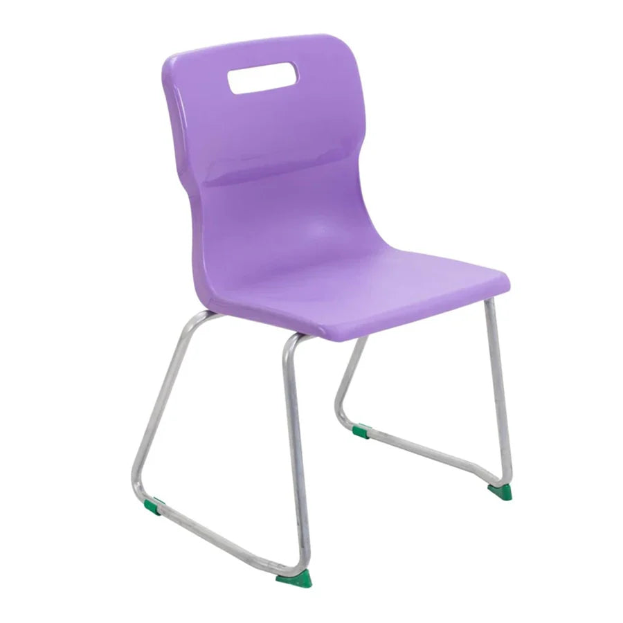 Titan Skid Base Chair with Steel Frame and Purple Polypropylene Seat Size Mark 5 SH430mm