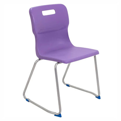 Titan Skid Base Chair with Steel Frame and Purple Polypropylene Seat Size Mark 6 SH460mm