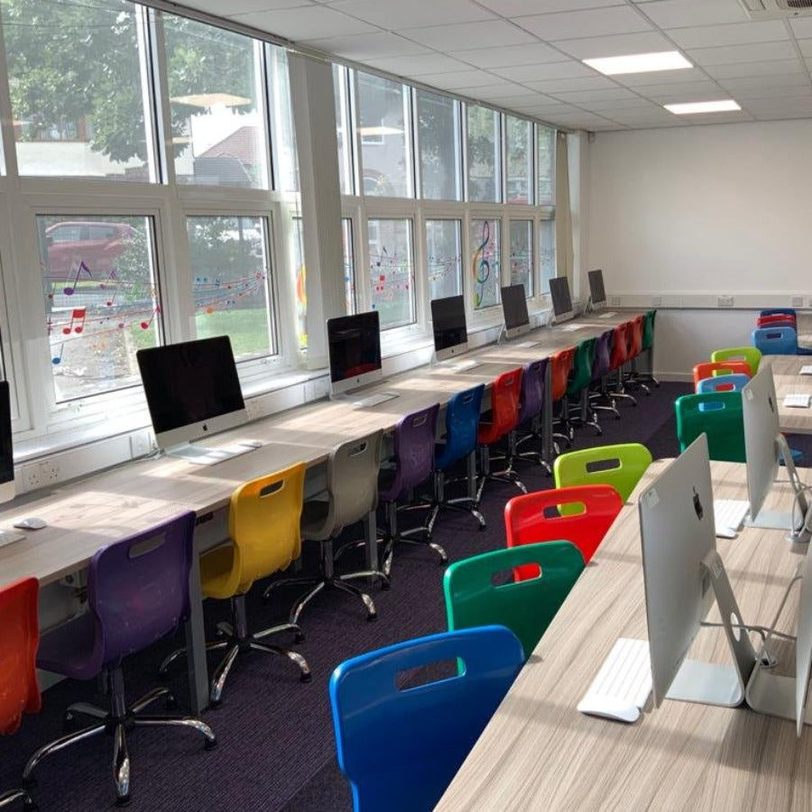 Titan Swivel Chair with Chrome Base and different colour seats IT Lifestyle Image 1