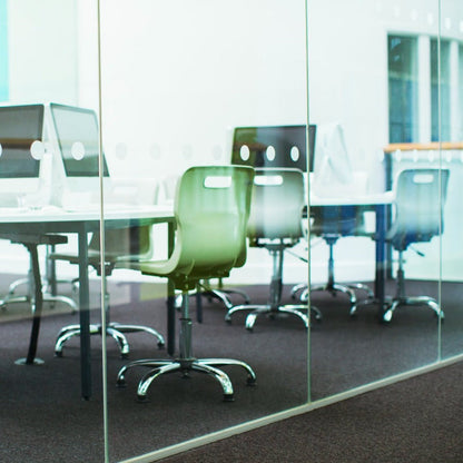 Titan Swivel Chair with Chrome Base with green seat Office Lifestyle Image