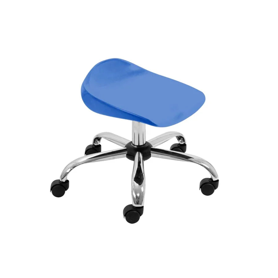 Titan Swivel Stool with Chrome Base Junior Blue on Castors