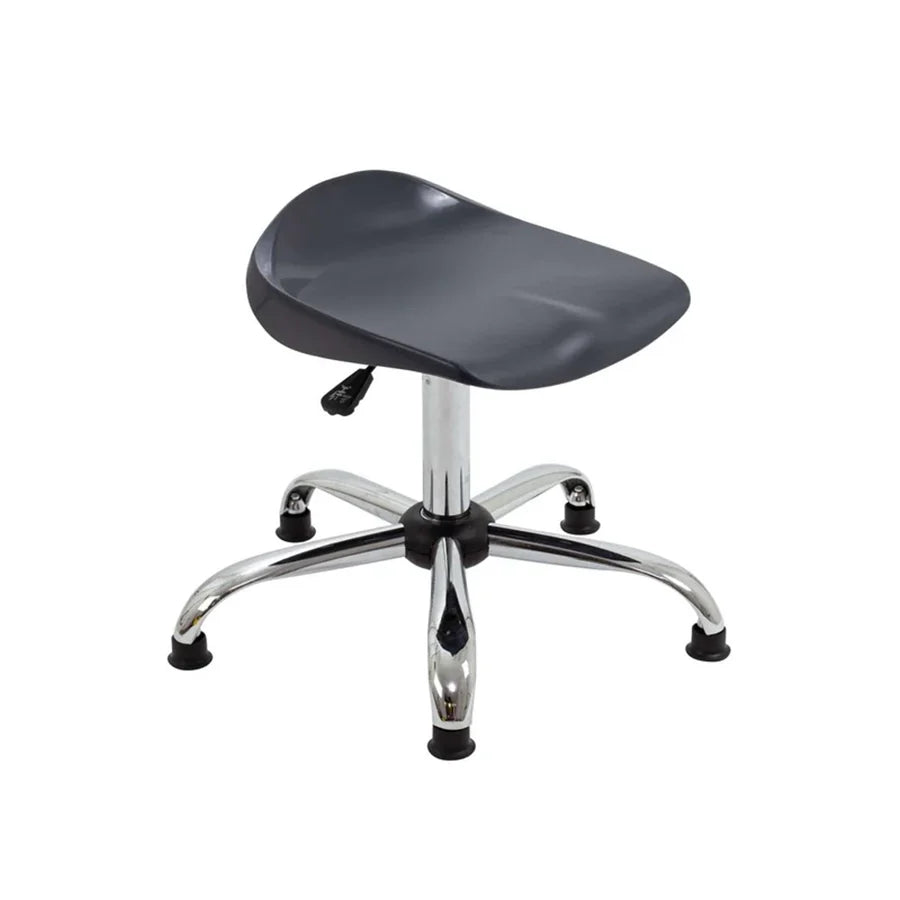 Titan Swivel Stool with Chrome Base Senior Charcoal on Glides
