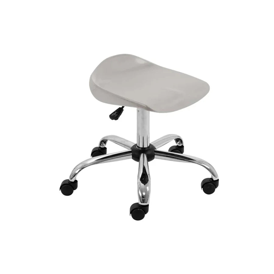 Titan Swivel Stool with Chrome Base Senior Grey on Castors