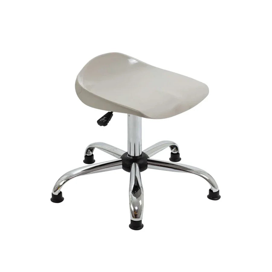 Titan Swivel Stool with Chrome Base Senior Grey on Glides